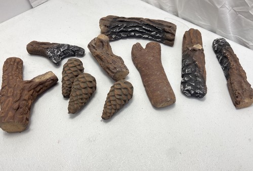 Ceramic wood gas log set - gas,
