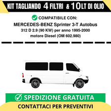 Tagliando per MERCEDES-BENZ Sprinter 3-T Autobus 312 D 2.9 90 kw Diesel 1995-...