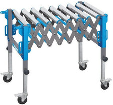 RULLIERA CONVOGLIATORE SUPPORTO A RULLI A PANTOGRAFO REGOLABILE SEGA TRONCATRICE