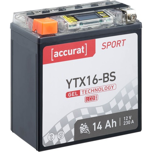 Batteria moto ytx16 gel 12v - batteria,