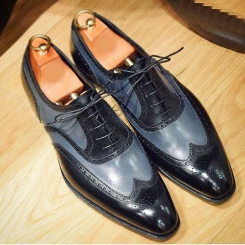 Scarpe oxford bicolore brogue - bicolore,
