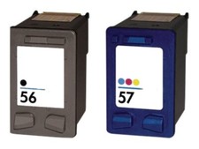 KIT 2 CARTUCCE PER HP 56 57 Deskjet 9650 9670 9680 Photosmart 7150 7260 7345 