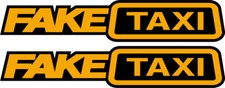 Fake taxi sticker decal - 2x,