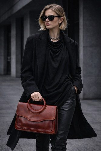 Borsa mano elegante pelle - a, in