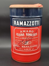 RAMAZZOTTI   BIDONE ANNI '90 CONTENITORE PUBBLICITARIO - LATTA CON FEDERA