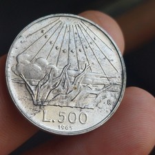 Moneta In Argento Italiana 500 Lire Dante 1965 Ag 835 G 11 Spl  Lotto Sc12