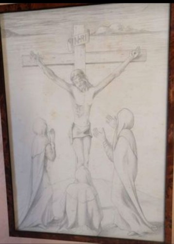 Vecchio quadro disegno a - disegno,