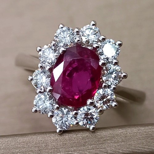Anello fiore oro bianco - bianco, 750