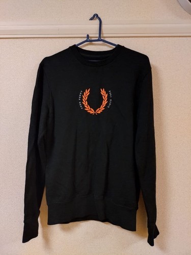 Felpa nera fred perry ricamo - fred,
