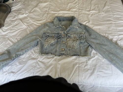 Giacca jeans donna con - , frange