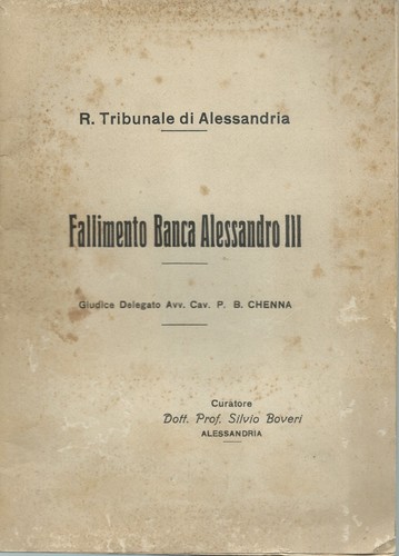 Fallimento banca alessandro - fallimento,