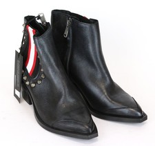 Replay Donna Scarpe EU36 Nero Borchiato a Punta Caviglia Tacchi Stivali Rrp €230