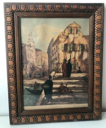 Antica stampa con cornice - ,
