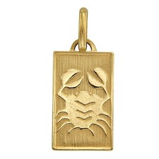 Ciondolo in vero ORO GIALLO 750 18k Cancro segno zodiacale medaglia zodiaca usato