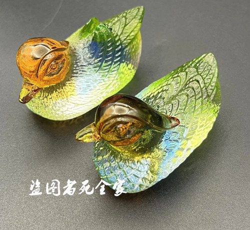 Coppia statua anatra mandarino - coppia,