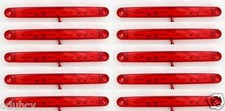 10x Rosso Posteriore Indicatore Laterale 12 LED 24V Luci per Camion Rimorchio