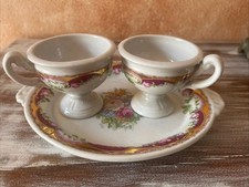 Raffinato Vecchio Servizio Per Uova Alla Coque.PorcellaneArtistiche MABA-limoges