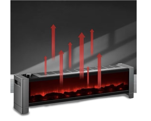 Camino led media parete fuoco - camino,