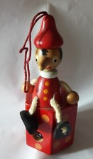 Temperamatite vintage Pinocchio in legno anni '70