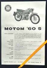 MOTOM 60 S  VOLANTINO ORIGINALE D’EPOCA CON CARATTERISTICHE TECNICHE