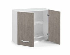 Mobile Scolapiatti 2 Ante Pensile Cucina 80X30X72H FINITURA LARICE GRIGIO