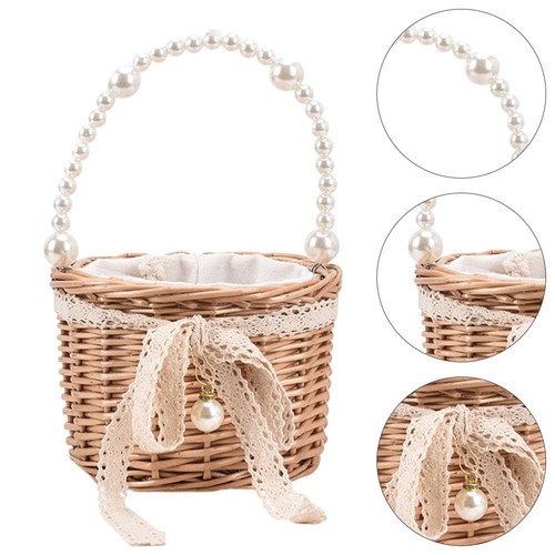 Borsa paglia mano secchiello - borsa,