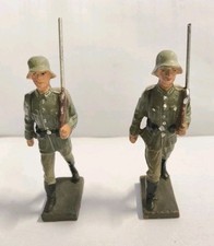 Coppia Soldatini in Pasta Lineol Germany - Fanti Tedeschi in Marcia