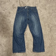 Jeans vintage Levis Engineered uomo 34 (34x32) blu cuciture intrecciate baffi larghi