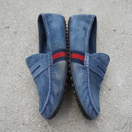 Gucci driver camoscio blu - gucci,