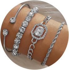 4 Pezzi Braccialetti a Catena