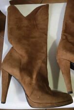 Stivaletto Donna Scamosciato Beige Marrone con tacco N.38