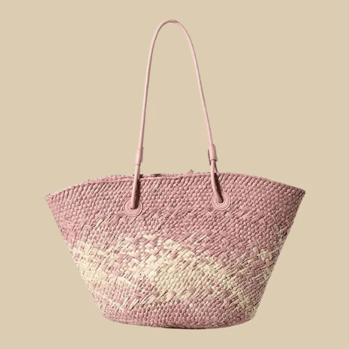 Borsa estiva paglia rosa - borsa, in