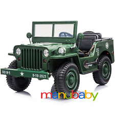 JEEP Militare 24V & 4x4 - XL - 3 posti: auto elettrica x bambini con telecomando