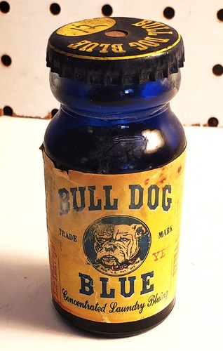 Vintage bull dog blue - dog,