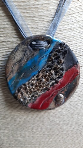 Collana ciondolo ceramica - ciondolo, raku