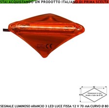 Luce Fissa 3 Led 12 Vcc 70 mA Pericolo Barriera Automatica Asta Tubolare Ø 80 mm
