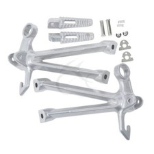 PAIR OF SILVER REAR FOOTRESTS