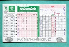 Schedina Totocalcio N.21 del