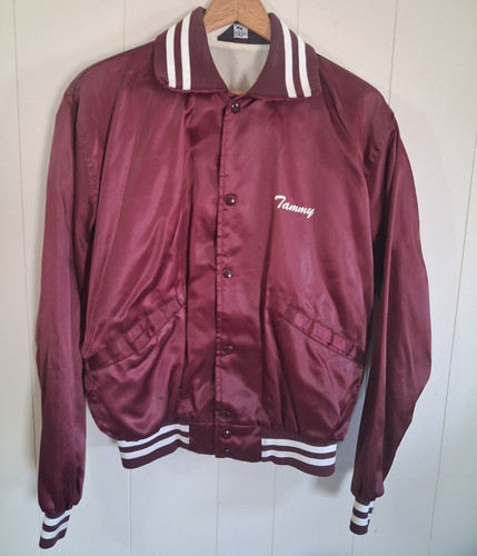 Giacca bomber baseball raso