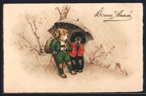 Cartolina artista cane e - cartolina,