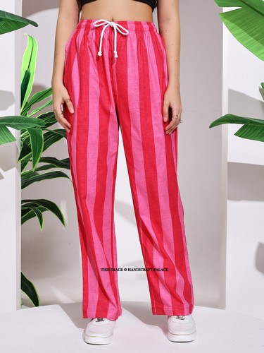 Pantaloni rosa righe in - righe,
