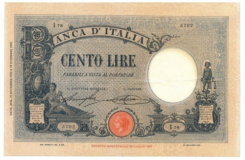 100 lire barbetti grande - 100,