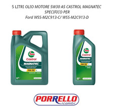 5 LITRI OLIO MOTORE 5W30 A5 CASTROL MAGNATEC Ford WSS-M2C913-C/ WSS-M2C913-D