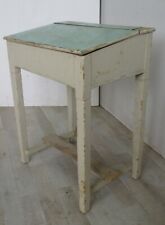 Scrittoio banco  da scuola in abete laccato piano apribile -tavolino - primi 900