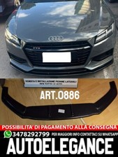 SPLITTER ANTERIORE PER AUDI TT FV MK3 2015+ ADATTO A PARAURTI RS NERO LUCIDO ABS