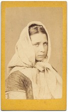 CDV Trieste Costumi Giovane donna Foulard Foto originale albumina 1870c S1208