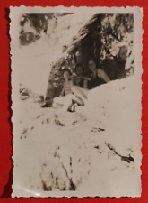 PHOTO FOTO FIUME MARE 3 DONNE IN COSTUME DA BAGNO 1932 AGFA LUPEX  ( F 19 )