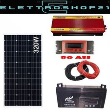 KIT Fotovoltaico 3kw pannello 320w Batteria 150 AH Inverter 3000W Regolatore 80A
