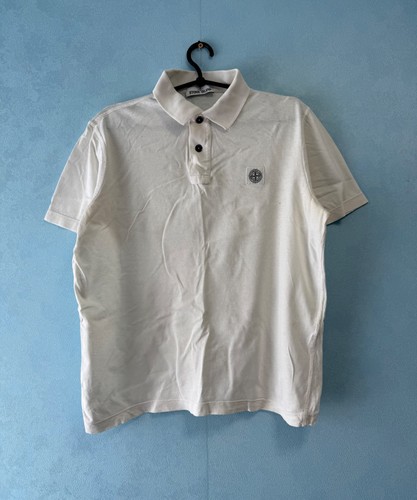 Stone island white polo patch - white,