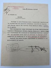 Autografo ACHILLE STARACE (†1945)-Leader Fascista Italia-documento/lettera 1937-WWII